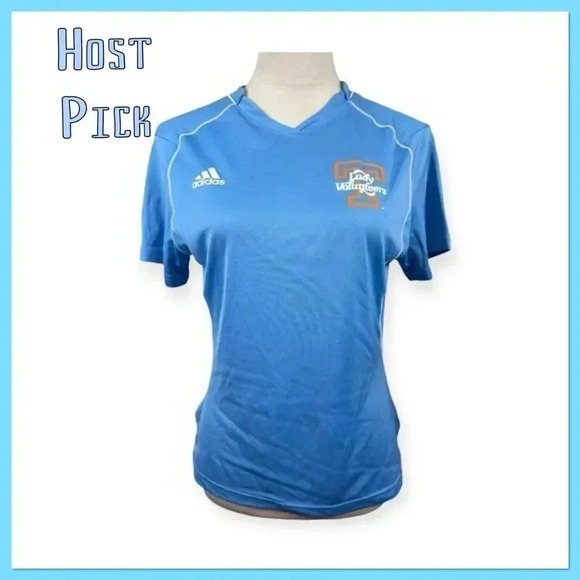 🔥 Host Pick 🔥Adidas Tennessee Lady Volunteers Baby Blue V-neck Size Medium - Picture 1 of 9